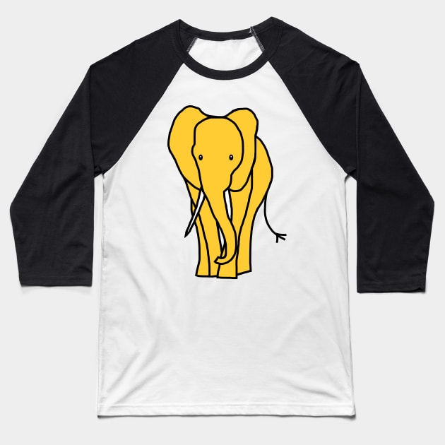 Yellow Elephant Baseball T-Shirt by ellenhenryart